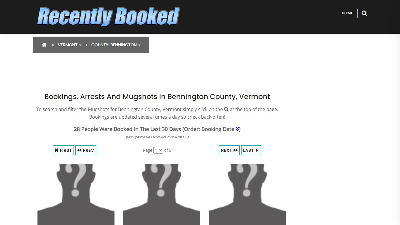 Bookings, Arrests and Mugshots in Bennington County, Vermont