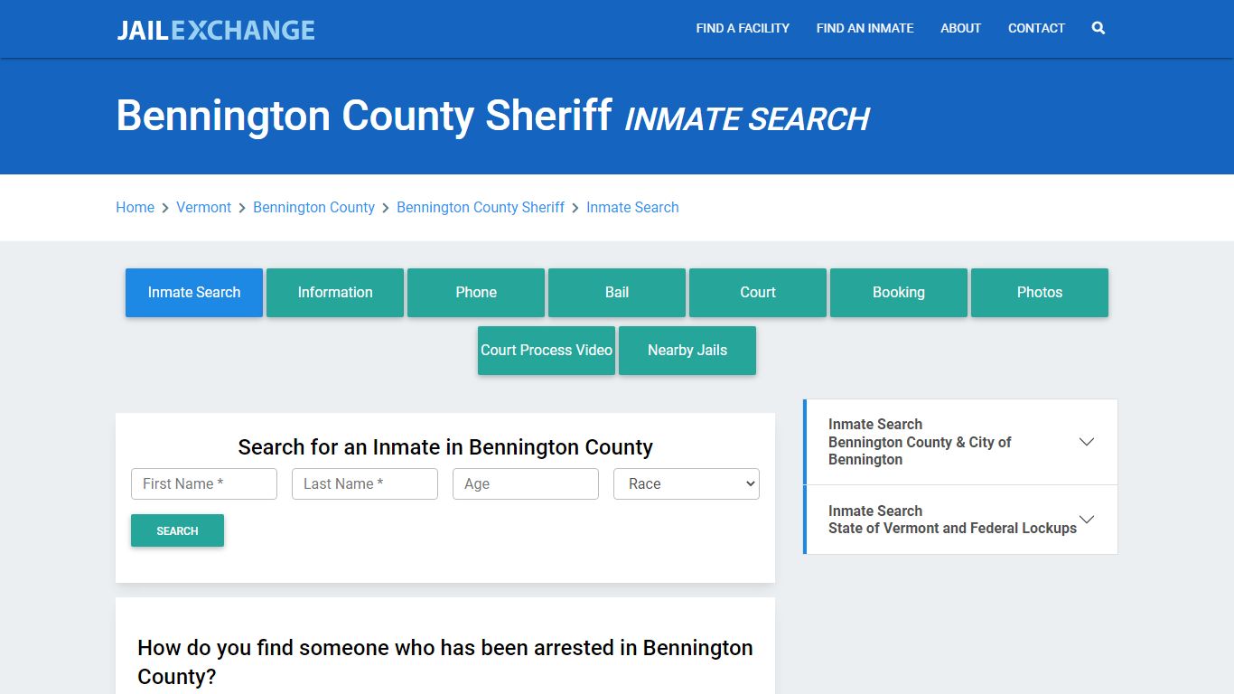 Bennington County Sheriff, VT Inmate Search: Roster & Mugshots