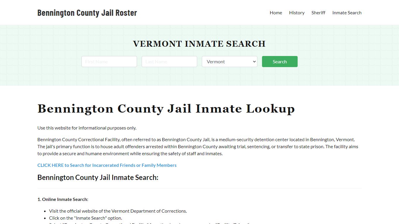 Bennington County Jail Roster Lookup, VT, Inmate Search